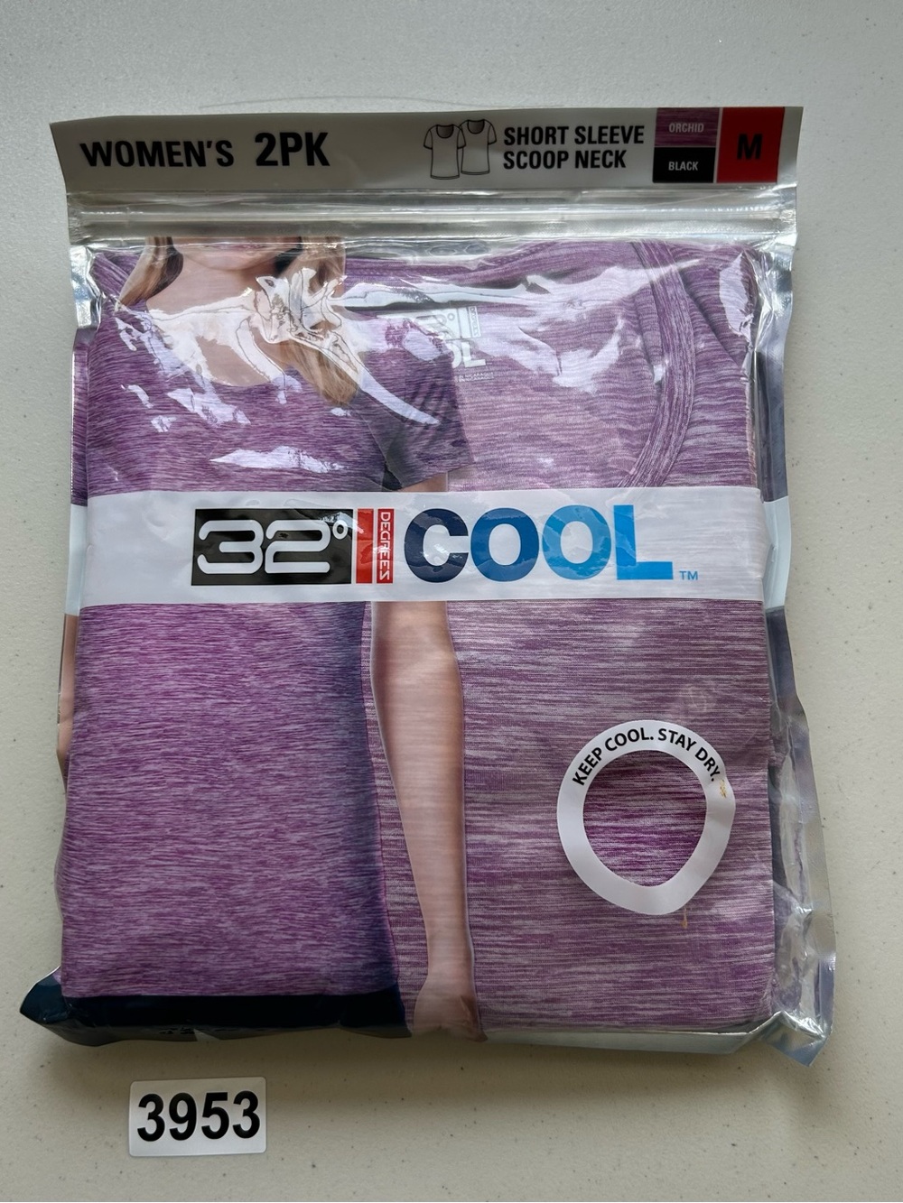 32 DEGREES COOL Womens Size Medium Scoop Neck Shirt Sleeves T Shirts 2Pack